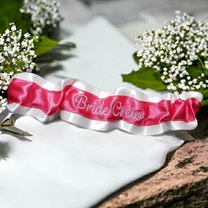 Bride Crew Custom Colors Bridesmaid Bachelorette Party Garter Personalized